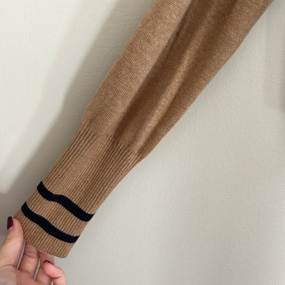 Cabi Turn Back Collared Color Block Cardigan | M - image 5